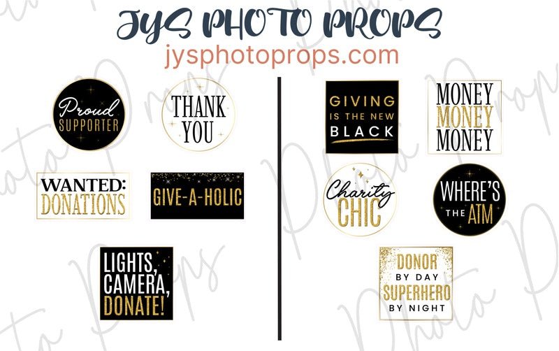 Fundraiser Photo Booth Props - JYS Photo Props