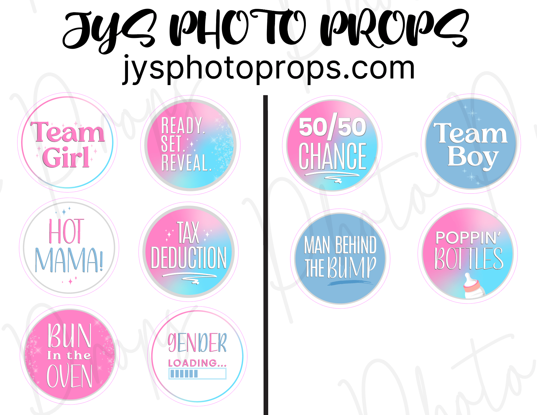 Gender Reveal Photo Booth Props - JYS Photo Props