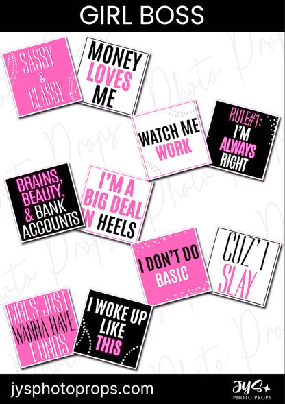 Girl Boss Photo Booth Props - JYS Photo Props