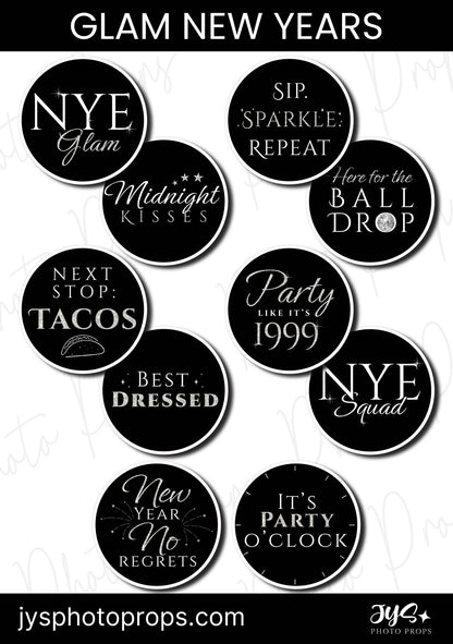 Glam New Year Photo Booth Props - JYS Photo Props