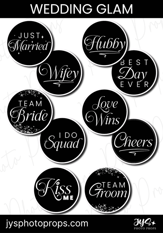 Glam Wedding Photo Booth Props - JYS Photo Props