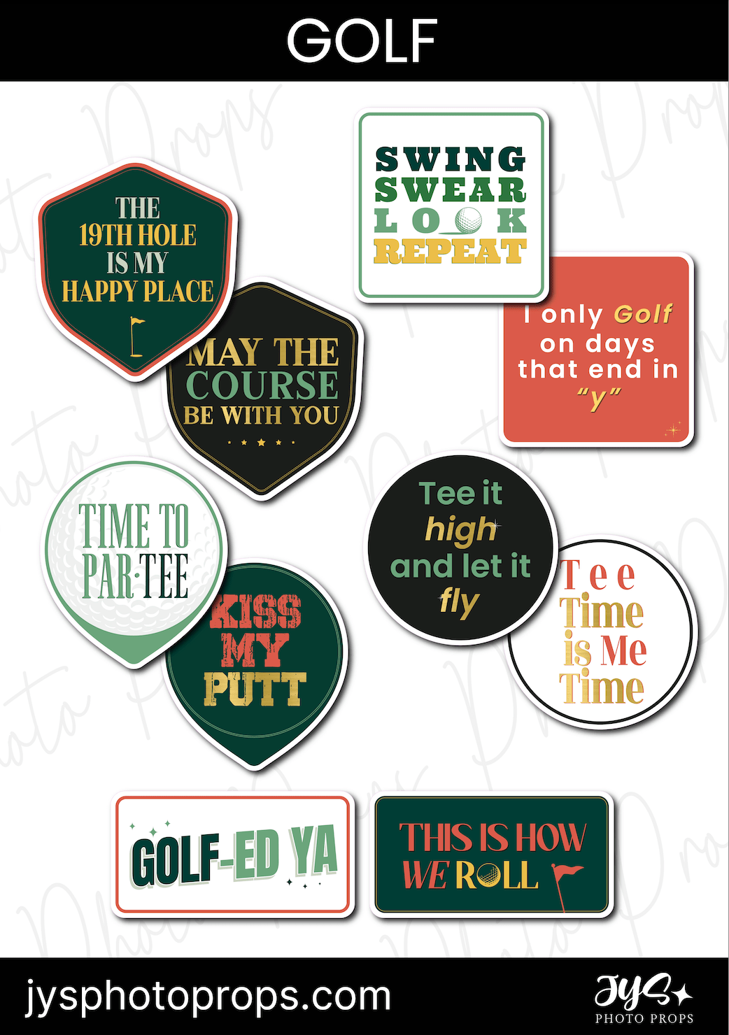 Golf Photo Booth Props - JYS Photo Props