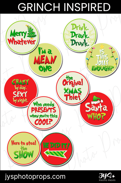 Grinch Inspired Photo Booth Props - JYS Photo Props