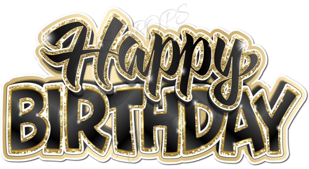 Gold Black Birthday Prop
