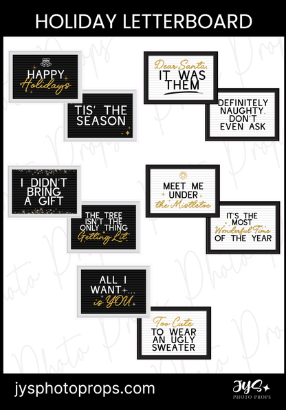 Holiday Letterboard Photo Booth Props - JYS Photo Props