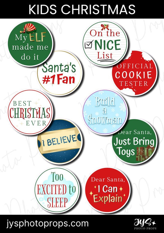 Kids Christmas Photo Booth Props - JYS Photo Props