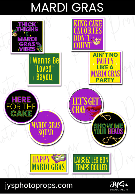 Mardi Gras Photo Booth Props (Updated) - JYS Photo Props