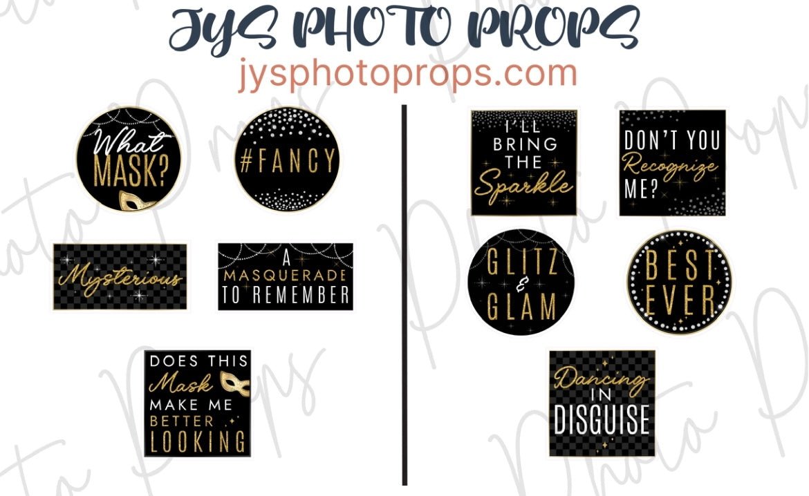 Masquerade Photo Booth Props - JYS Photo Props