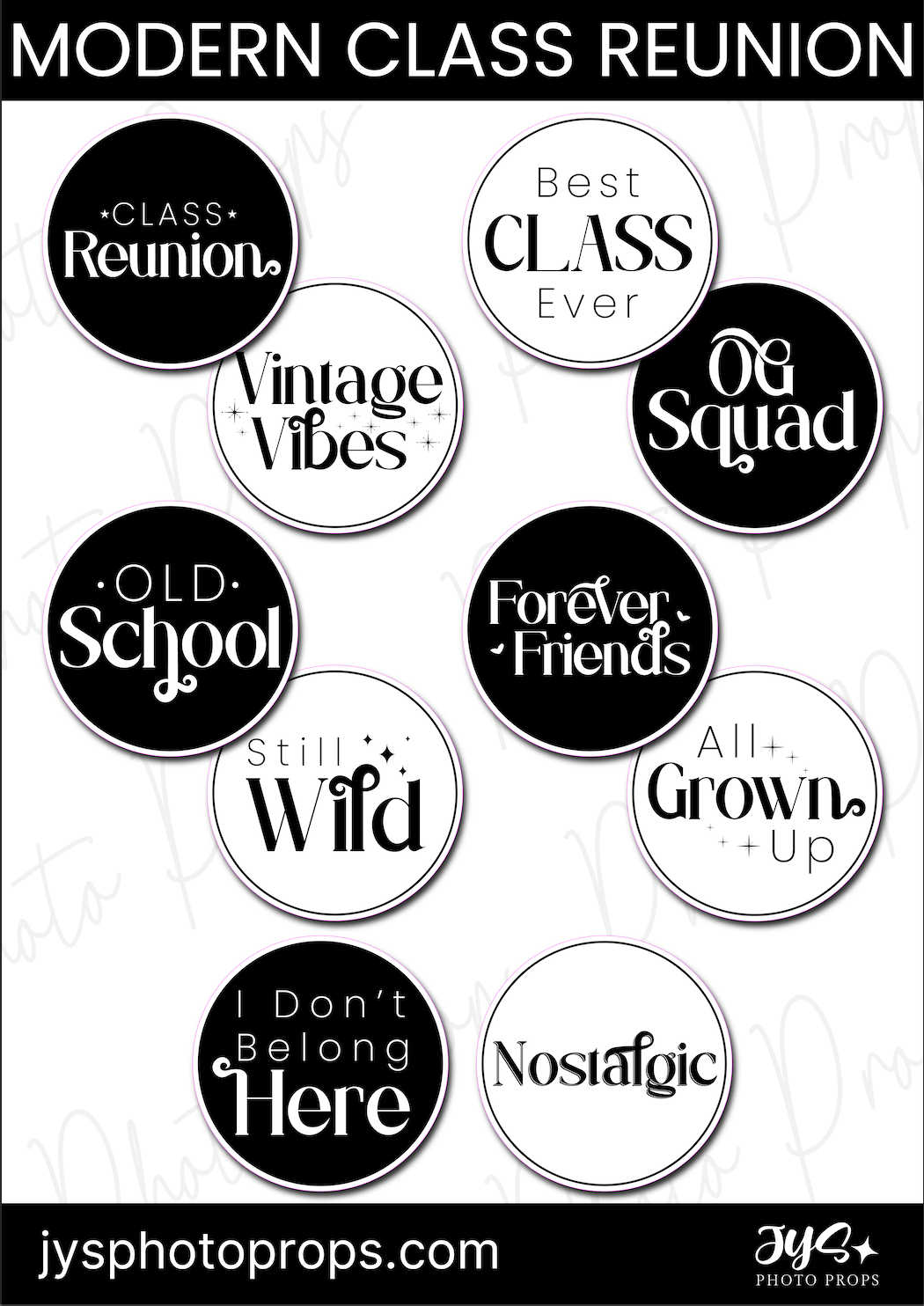 Modern Class Reunion Photo Booth Props - JYS Photo Props