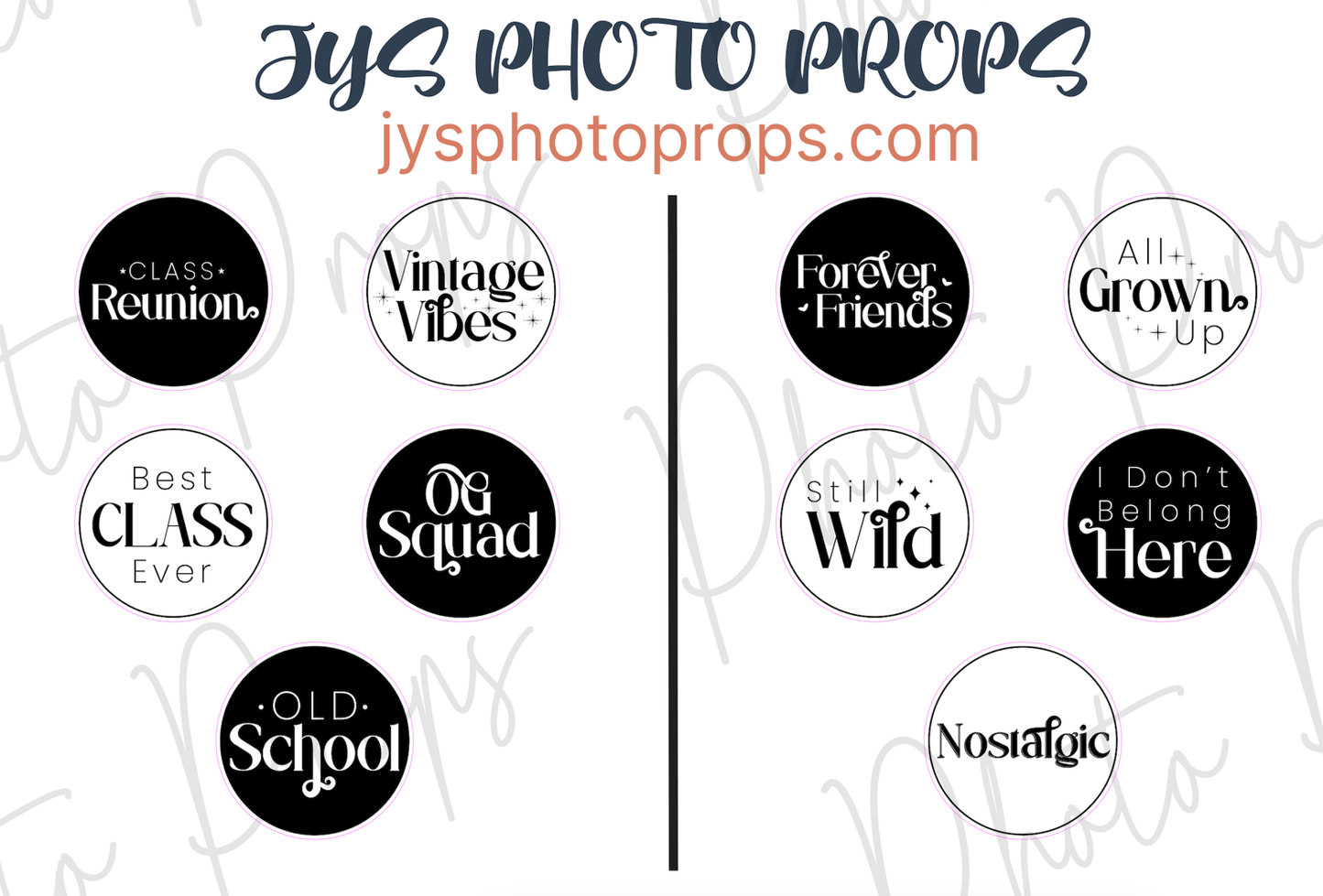 Modern Class Reunion Photo Booth Props - JYS Photo Props