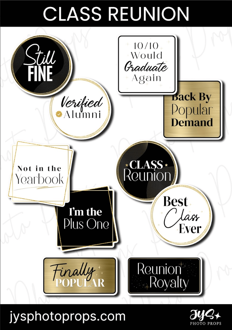 (NEW) Class Reunion Photo Booth Props - JYS Photo Props