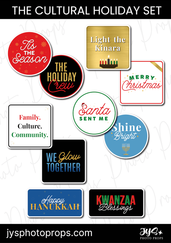 Cultural Holiday Photo Booth Props | Christmas, Kwanzaa & Hanukkah ...