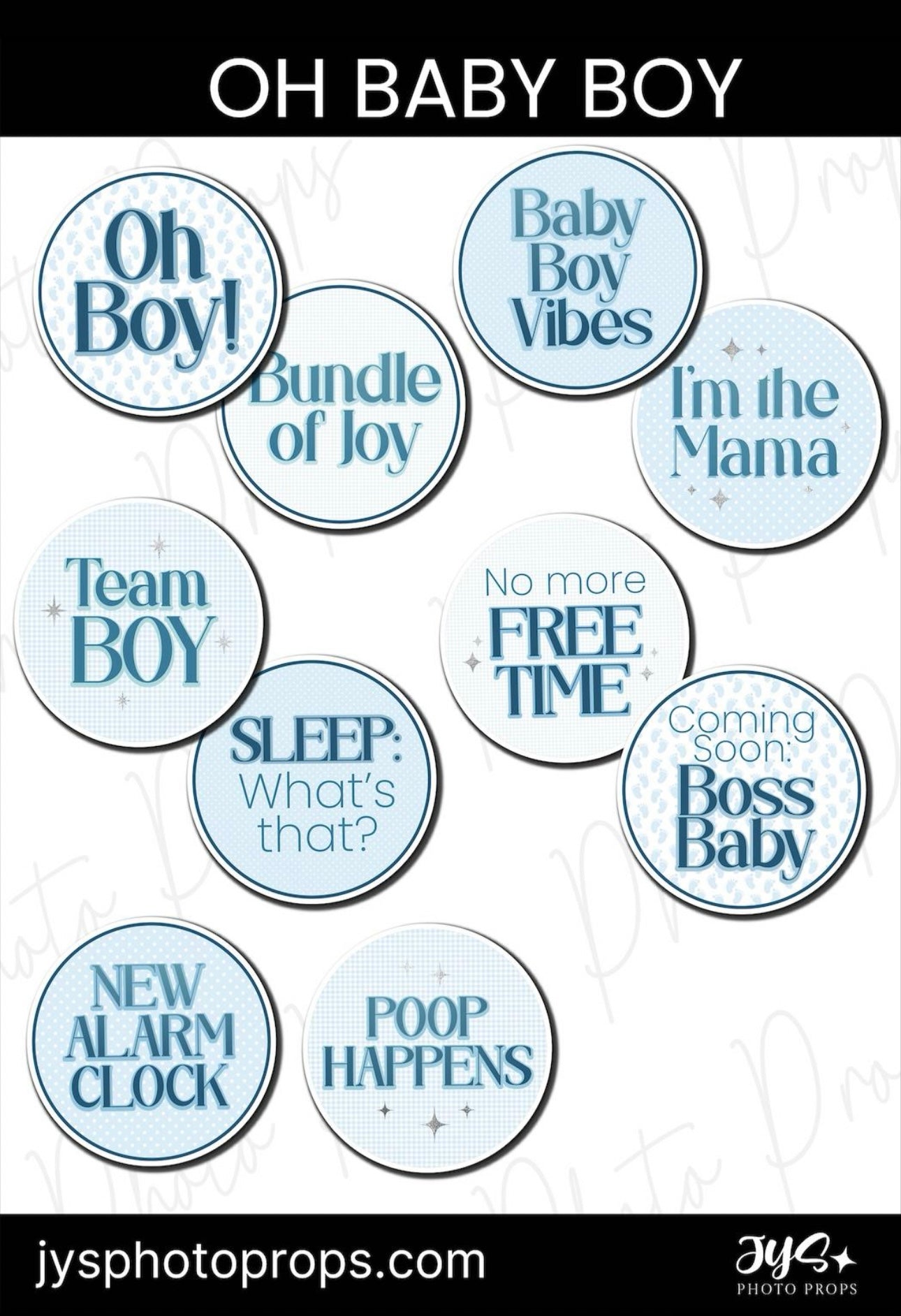 Baby Boy Photo Booth Props
