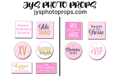 Quince Pink Photo Booth Props - JYS Photo Props