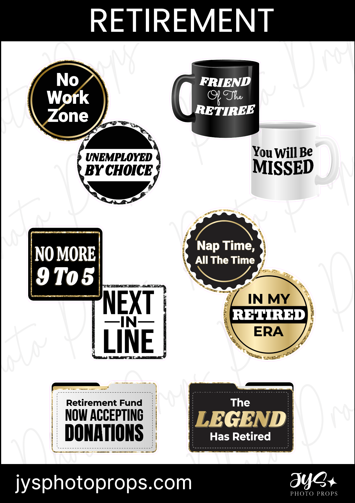 RETIREMENT PROP SET - JYS Photo Props