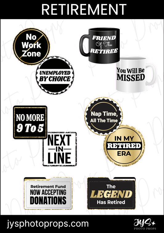 RETIREMENT PROP SET - JYS Photo Props