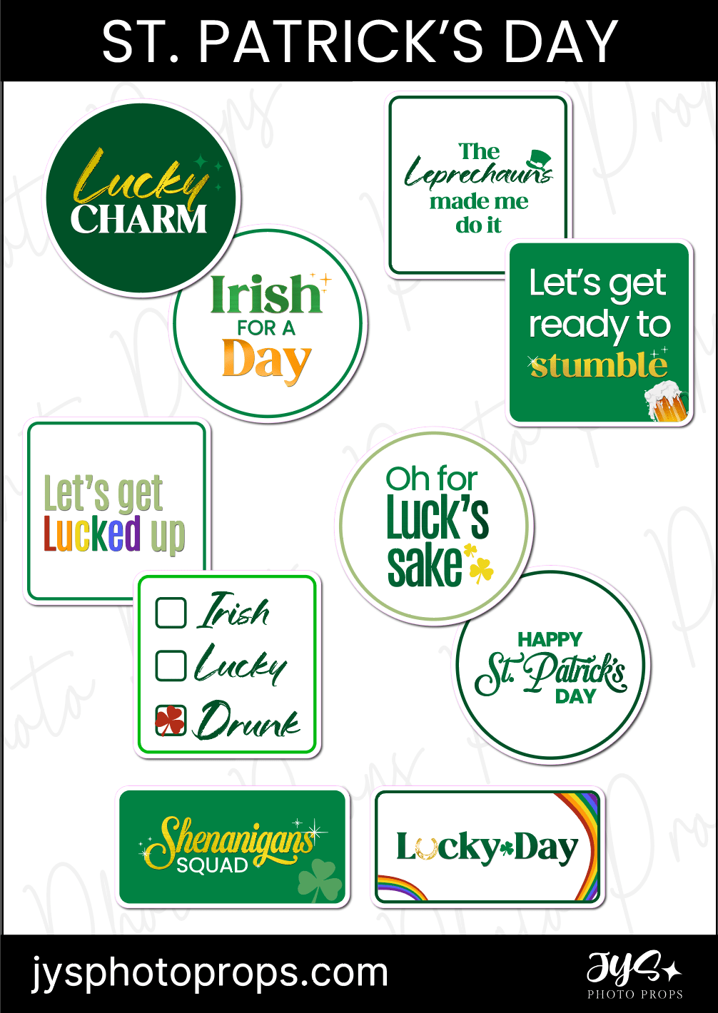 St Patrick's Prop Set - JYS Photo Props