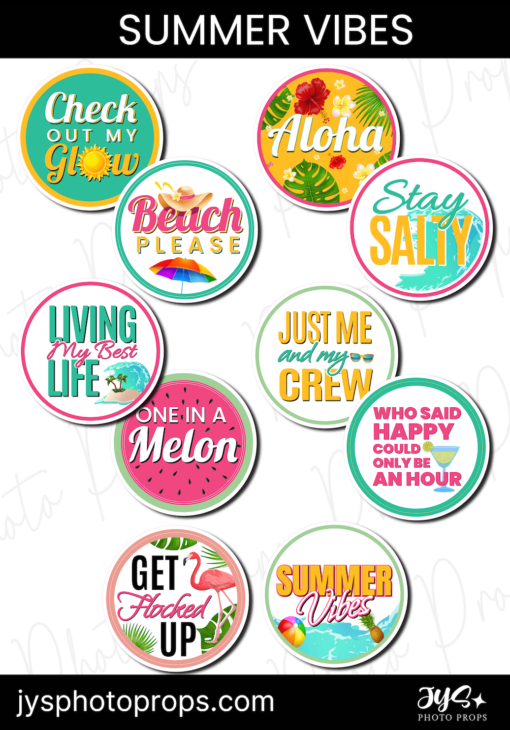 Summer Themed Photo Booth Prop Set – JYS Photo Props