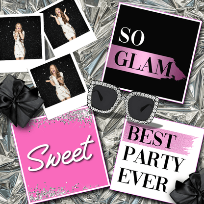 Sweet 16 Pink Glam Photo Booth Props - JYS Photo Props