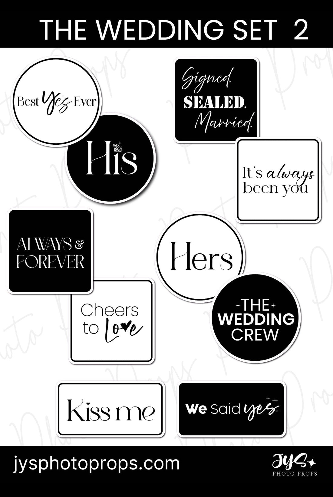 Modern Wedding Photo Booth Prop Set | Luxury Wedding Props – JYS Photo ...