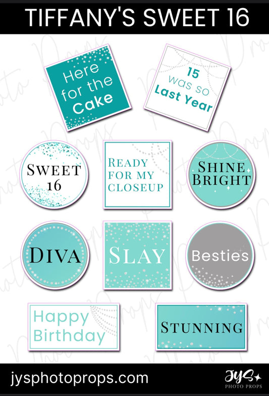 Tiffany’s Sweet 16 Photo Booth Props - JYS Photo Props
