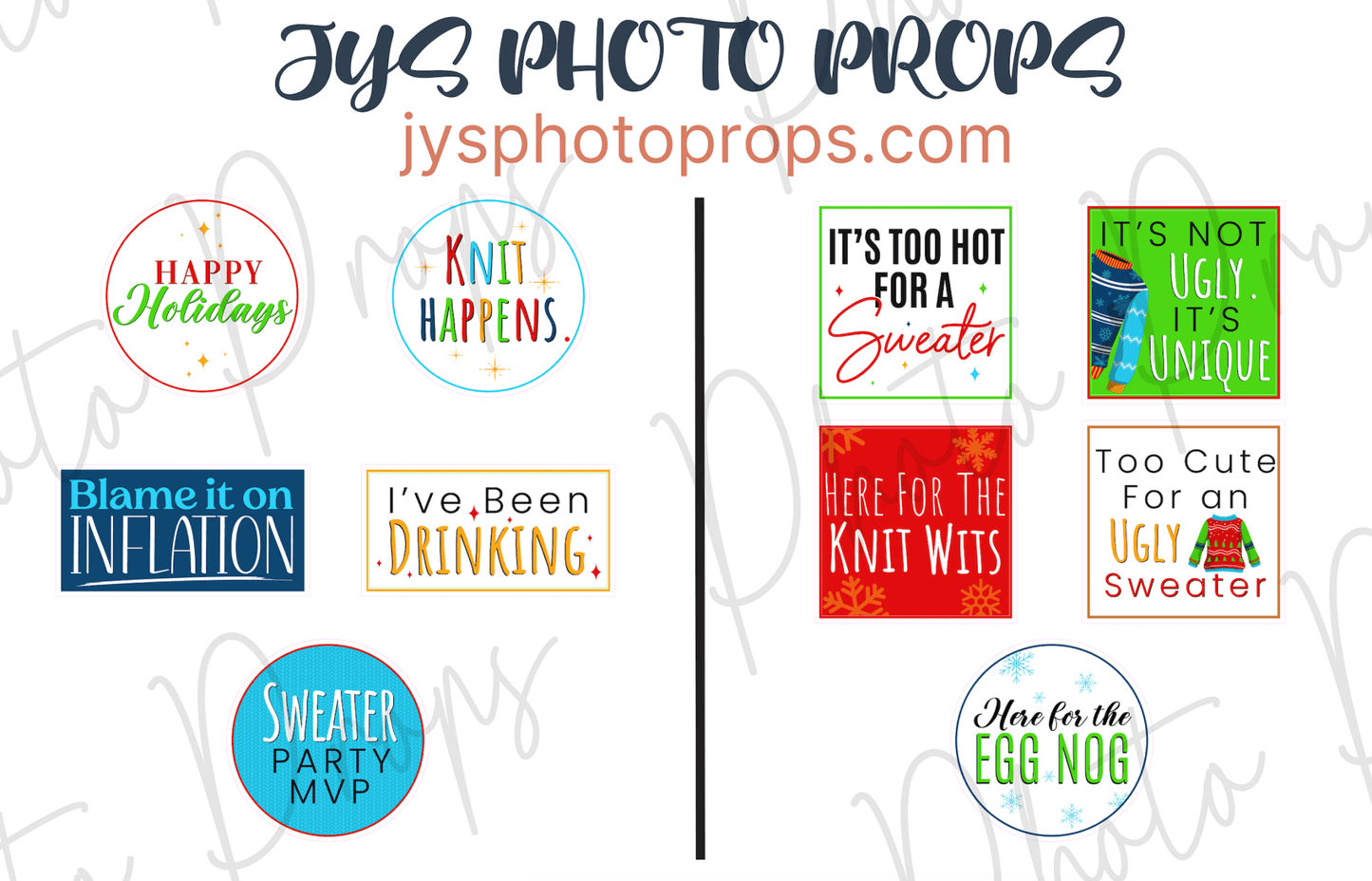 Ugly Sweater Photo Booth Props - JYS Photo Props