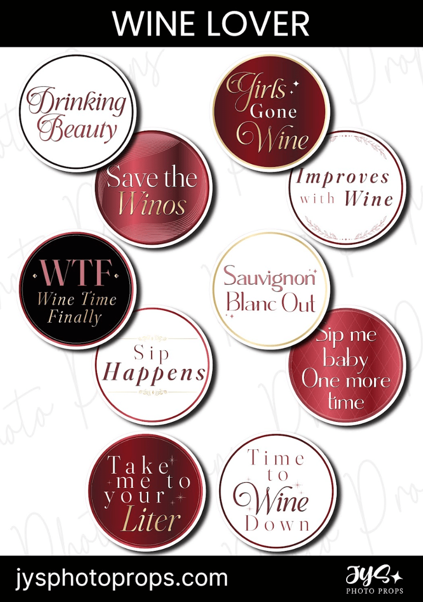 WINE LOVERS PROP SET - JYS Photo Props