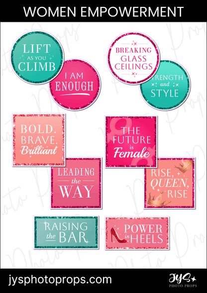 Women's Empowerment (Sparkle Upgrade) Photo Booth Props - JYS Photo Props