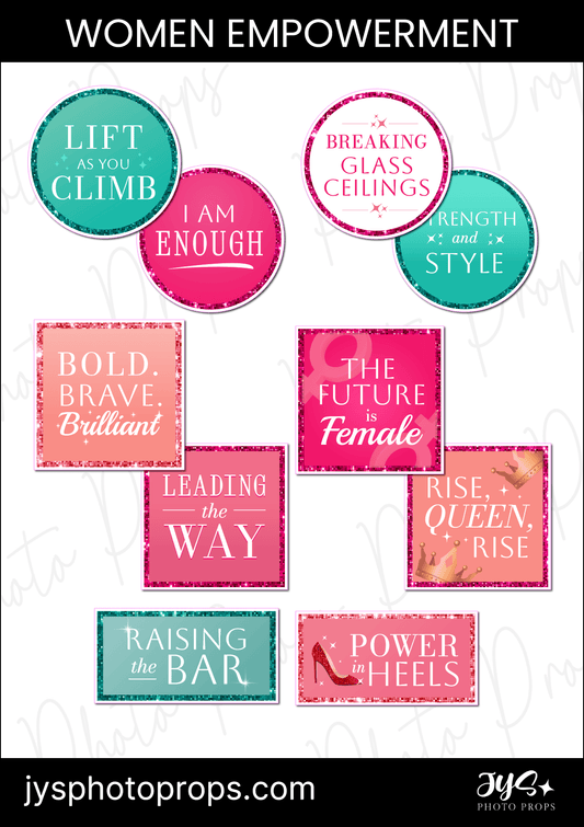 Women's Empowerment (Sparkle Upgrade) Photo Booth Props - JYS Photo Props