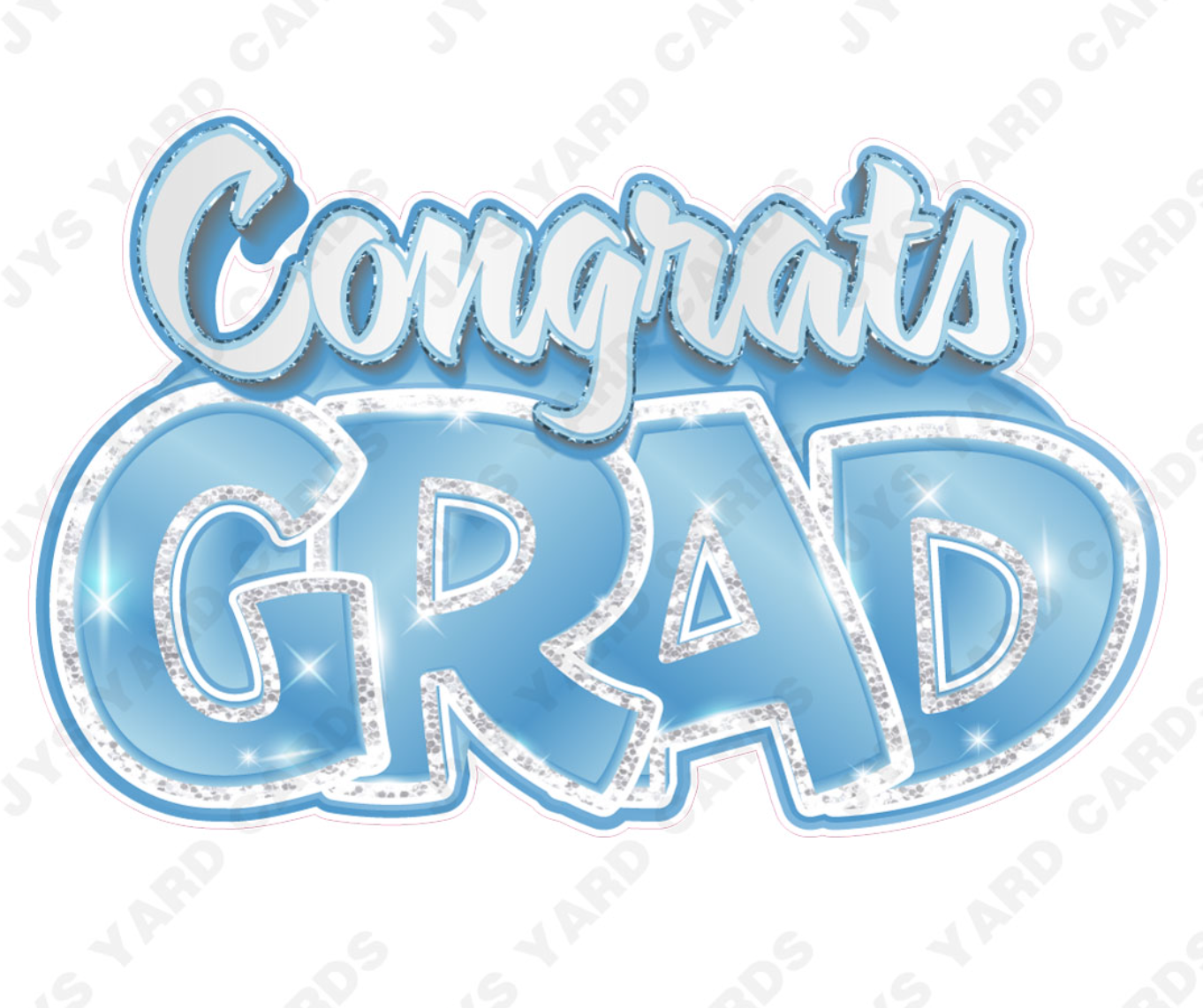 Congrats Grad: Light Blue & White