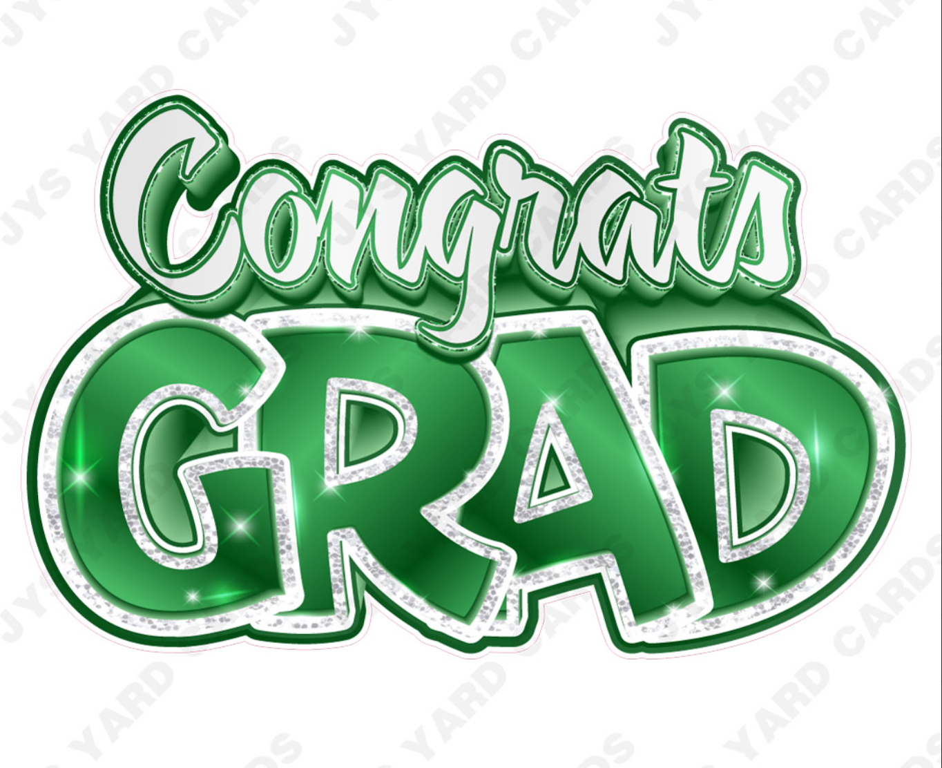 Congrats Grad: Green & While