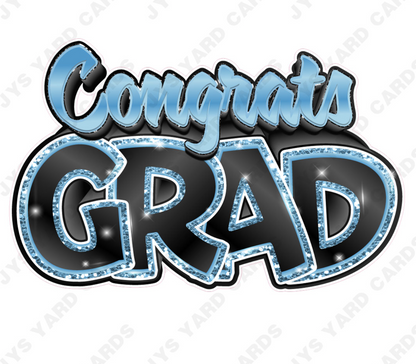 Congrats Grad: Light blue & Black