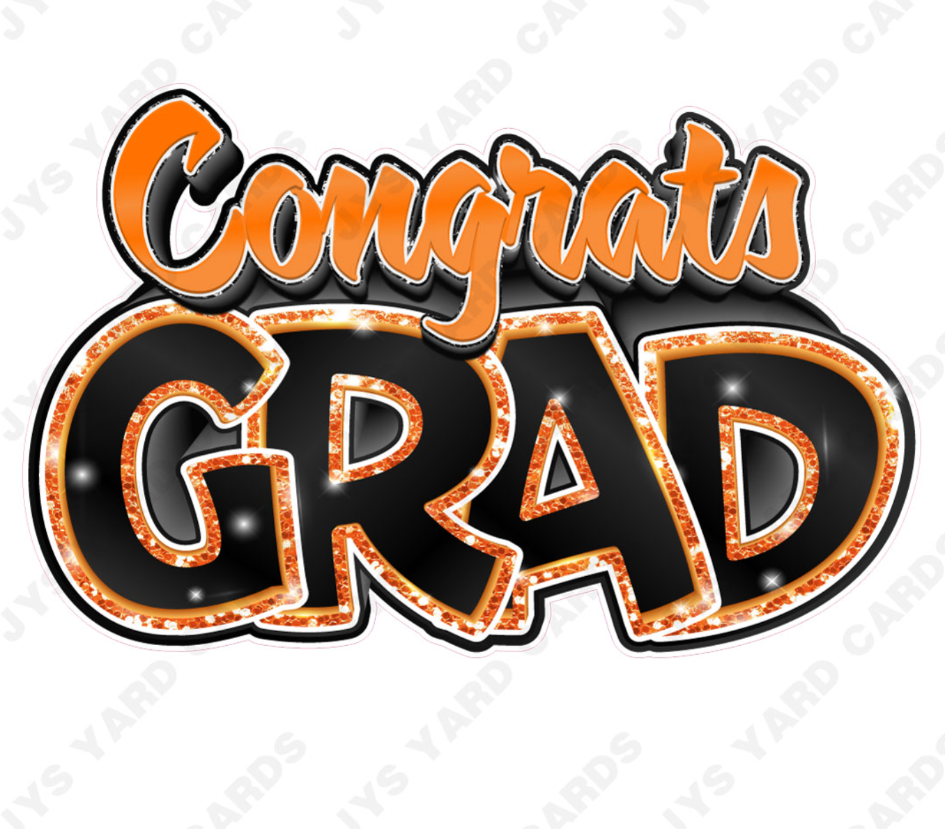 Congrats Grad: Orange & Black