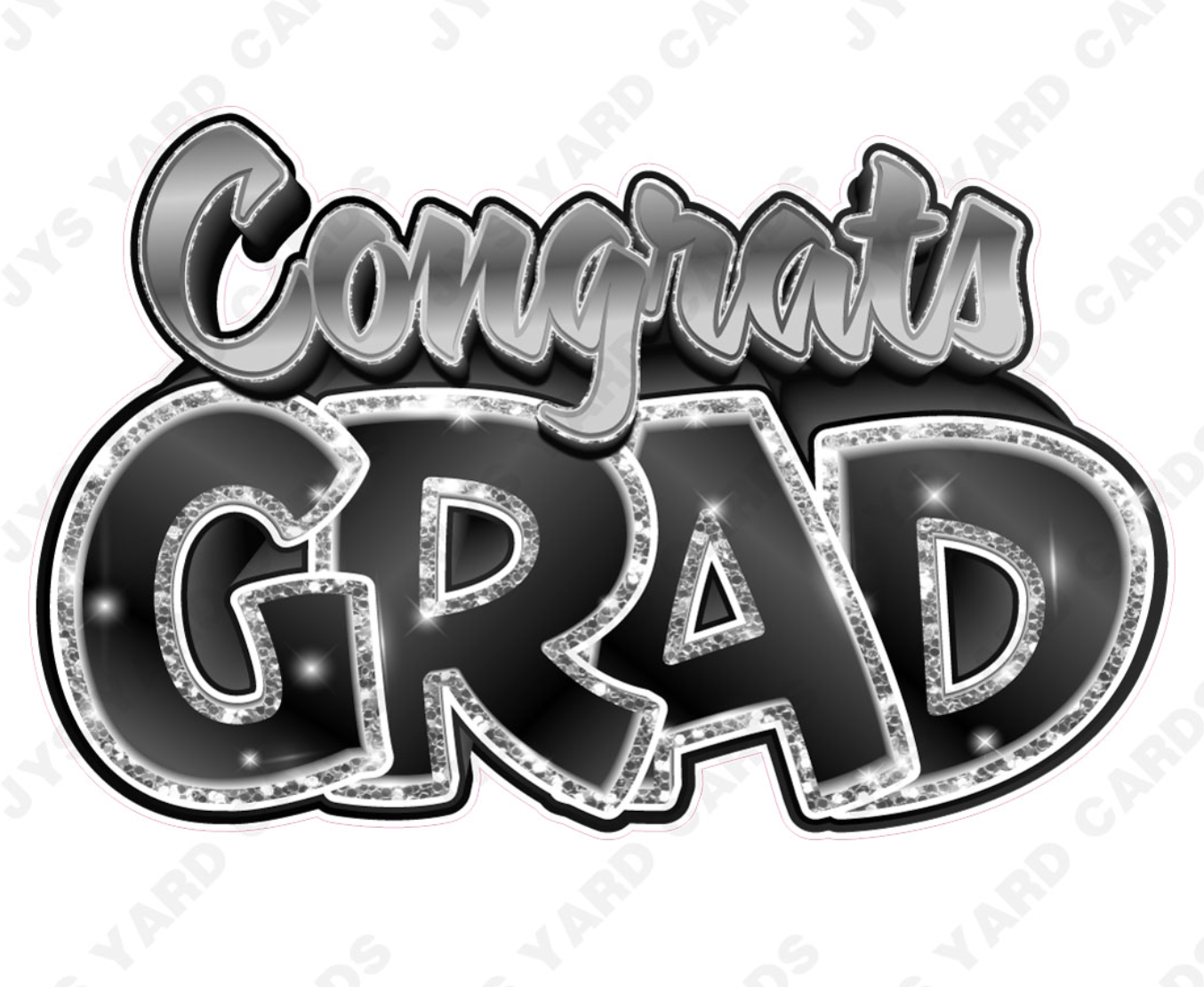 Congrats Grad: Silver & Black