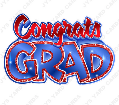 Congrats Grad: Red & Blue