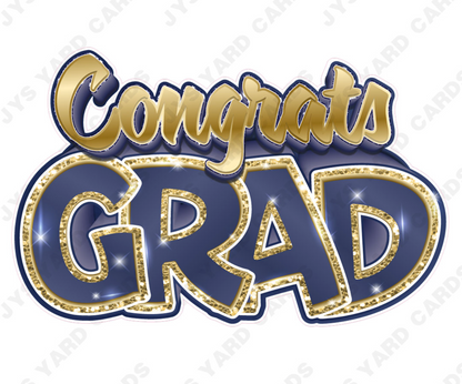 Congrats Grad: Gold & Blue