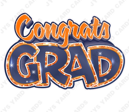 Congrats Grad: Blue & Orange