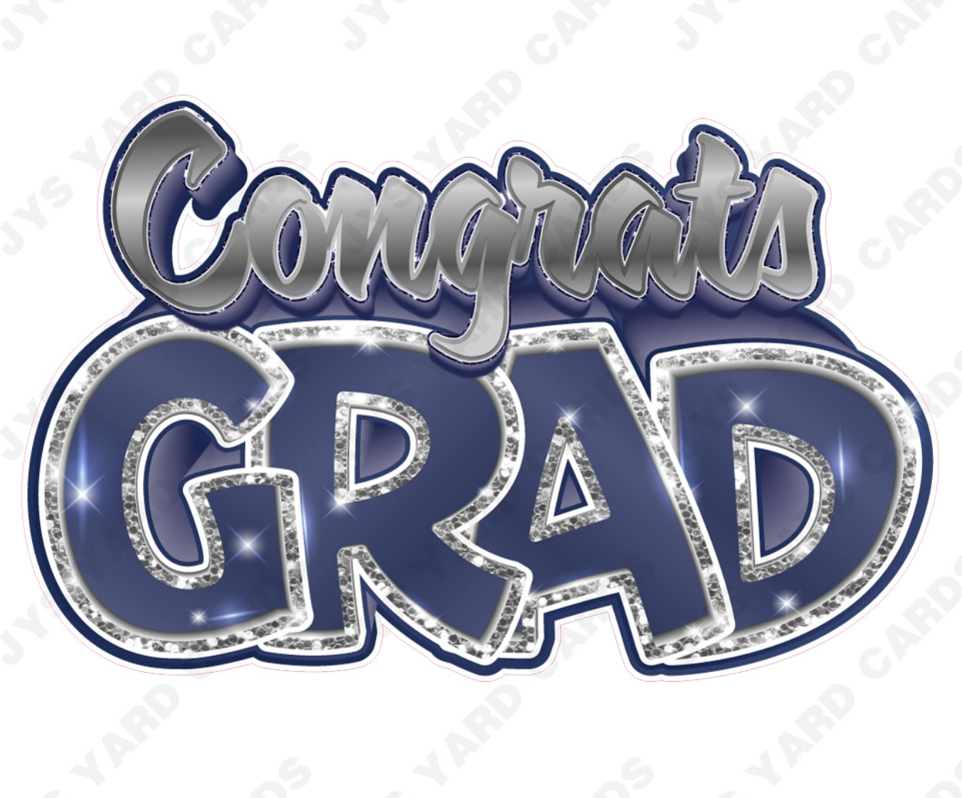 Congrats Grad: Light Blue & Silver