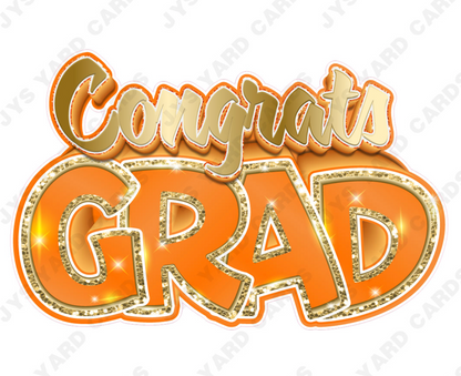 Congrats Grad: Gold & Orange