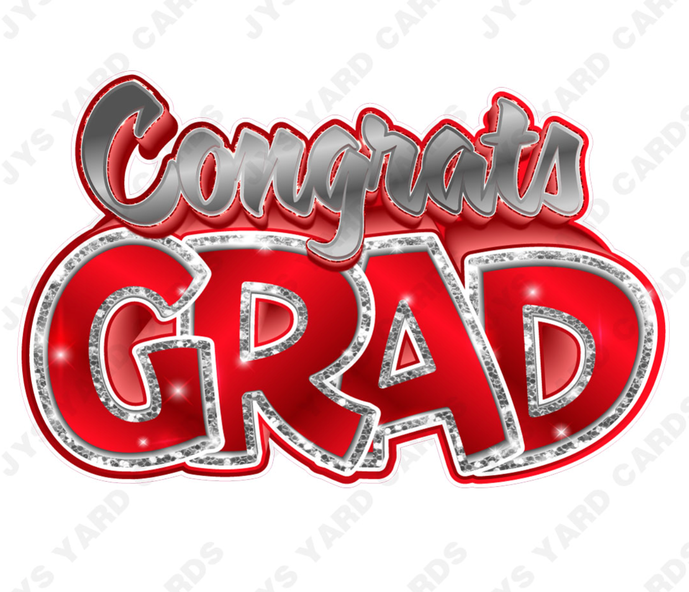 Congrats Grad: Red & Silver